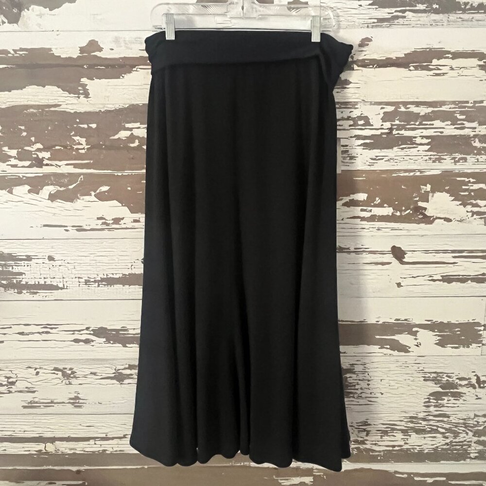 CAbi Black Fold Over Maxi Skirt Size Medium